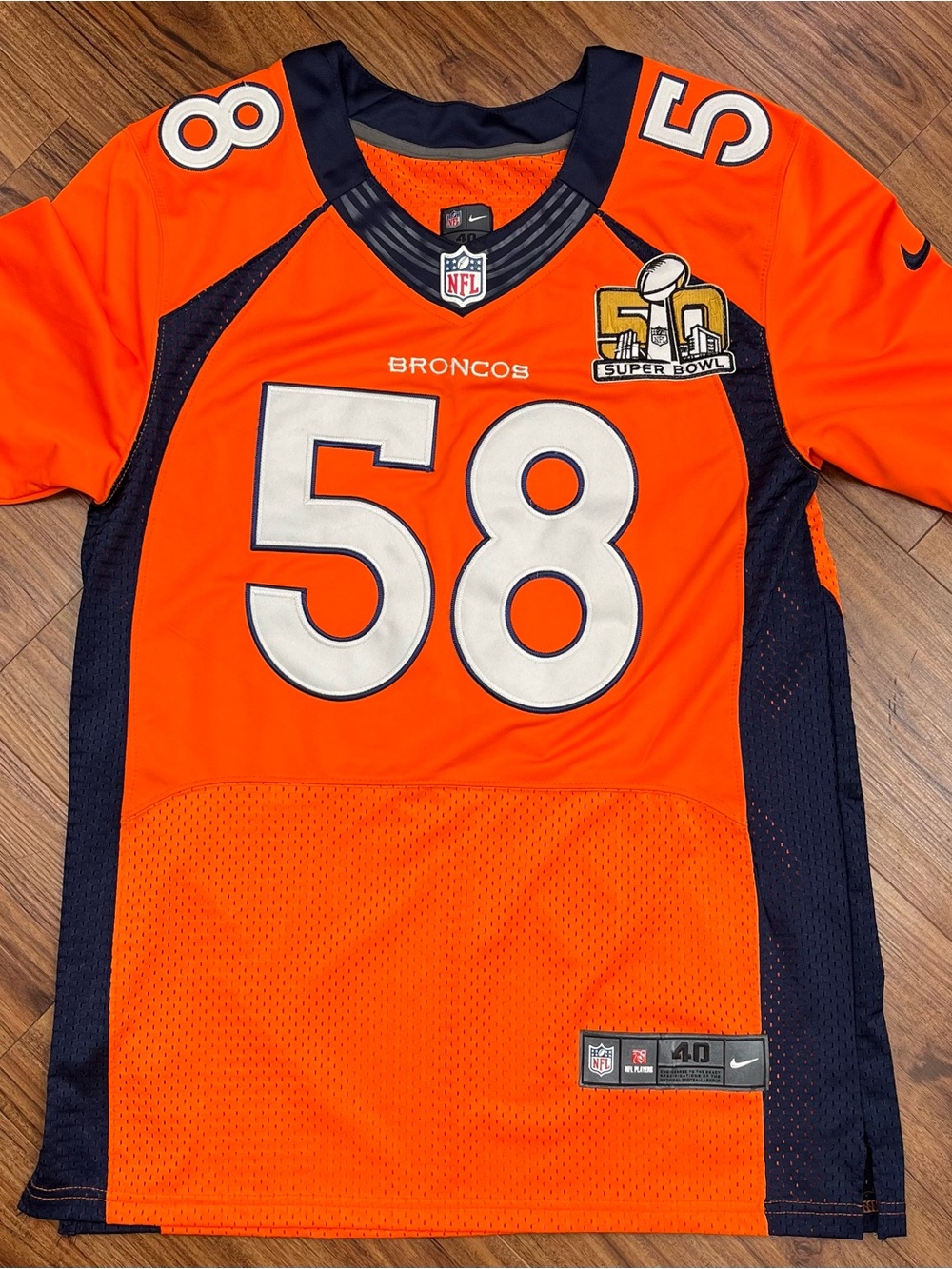 Nike Orange and Navy Denver Broncos Von Miller #58 Football Jersey